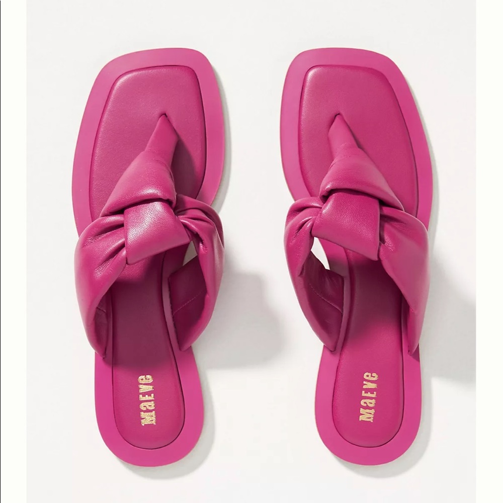 NWOT- Anthropologie MAEVE PUFFY KNOTTED SANDALS - Picture 2 of 6